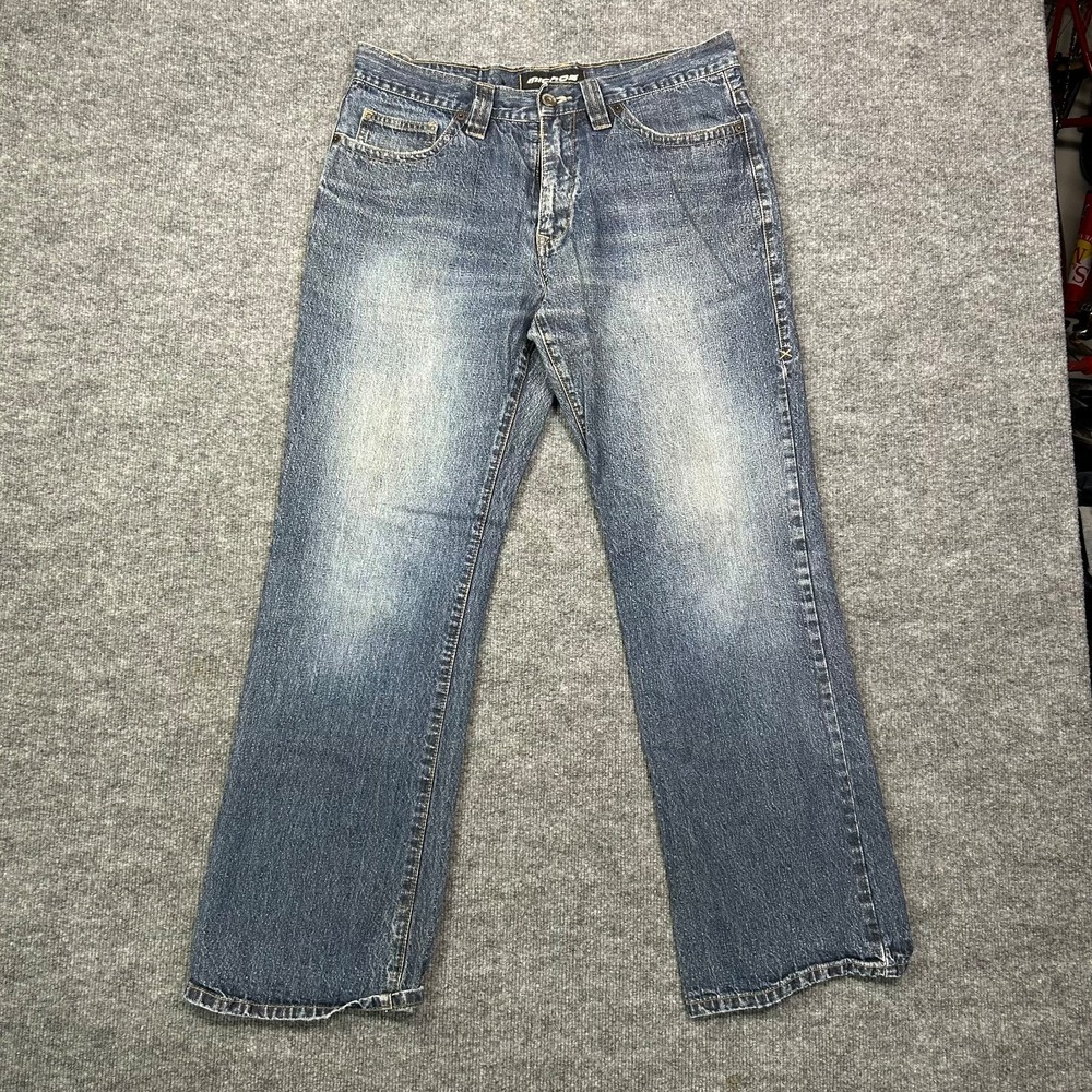 Vintage Micros Jeans Men's Blue‎ Denim Mid Rise Classic Straight Zip Fly - 34X32